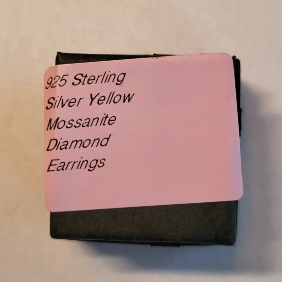 New! Yellow moissanite and zircon earrings in sterling silver, stunning! - Picture 4 of 8